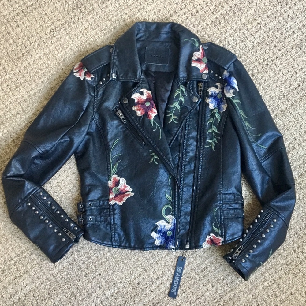 Blank NYC embroidered Moto Jacket